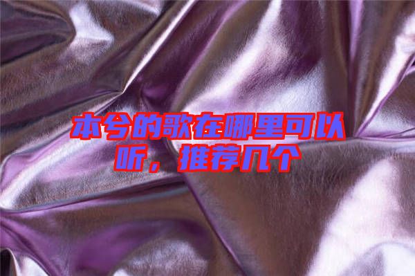 本兮的歌在哪里可以聽，推薦幾個(gè)