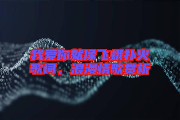 我愛(ài)你就像飛蛾撲火歌詞，浪漫情歌賞析