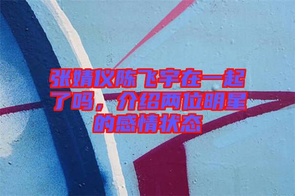 張婧儀陳飛宇在一起了嗎，介紹兩位明星的感情狀態(tài)