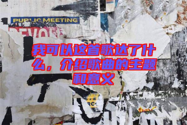 我可以這首歌達(dá)了什么，介紹歌曲的主題和意義
