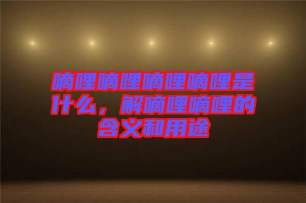 嘀哩嘀哩嘀哩嘀哩是什么，解嘀哩嘀哩的含義和用途