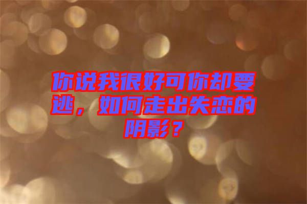 你說(shuō)我很好可你卻要逃，如何走出失戀的陰影？