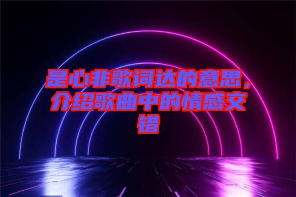 是心非歌詞達(dá)的意思，介紹歌曲中的情感交錯(cuò)