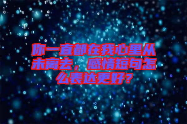 你一直都在我心里從未離去，感情短句怎么表達更好？