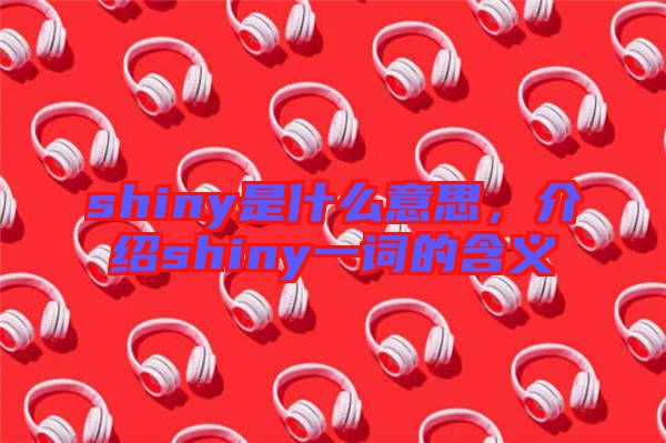 shiny是什么意思，介紹shiny一詞的含義