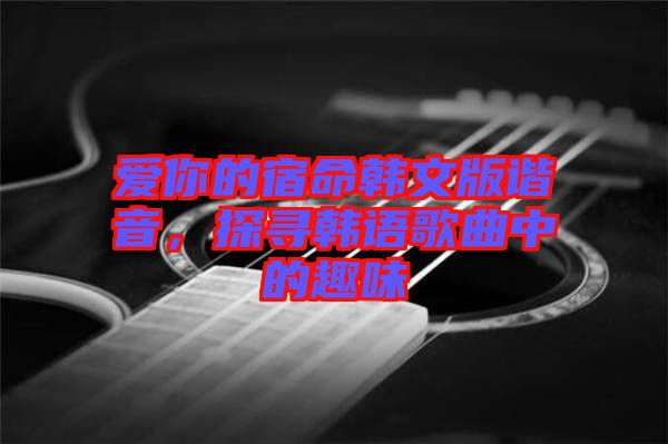愛你的宿命韓文版諧音，探尋韓語歌曲中的趣味