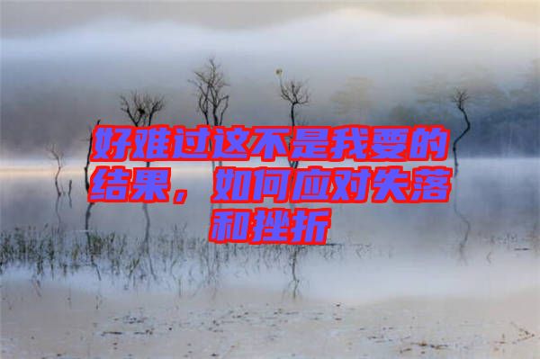 好難過(guò)這不是我要的結(jié)果，如何應(yīng)對(duì)失落和挫折