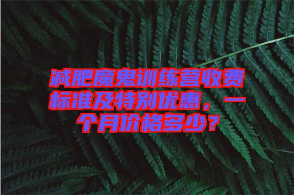 減肥魔鬼訓(xùn)練營(yíng)收費(fèi)標(biāo)準(zhǔn)及特別優(yōu)惠，一個(gè)月價(jià)格多少？