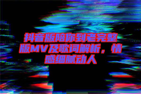 抖音版陪你到老完整版MV及歌詞解析，情感細膩動人