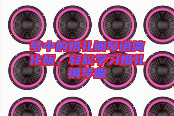 夢中的婚禮鋼琴譜簡化版，輕松學(xué)習(xí)婚禮鋼琴曲