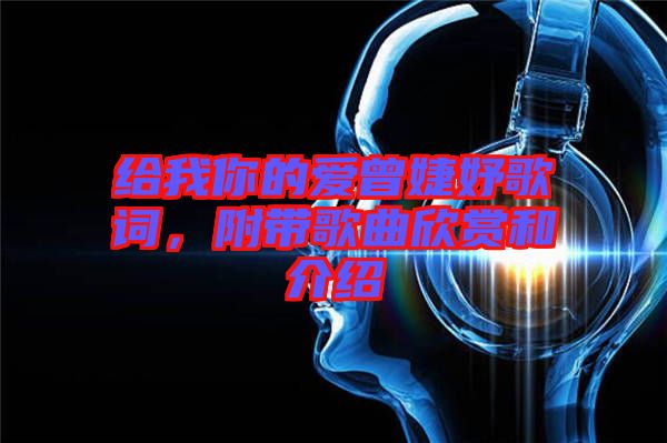 給我你的愛曾婕妤歌詞，附帶歌曲欣賞和介紹