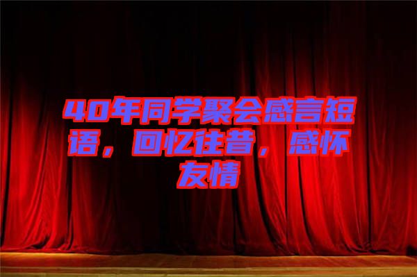 40年同學(xué)聚會(huì)感言短語，回憶往昔，感懷友情