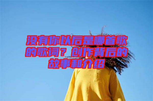沒有你以后是哪首歌的歌詞？創(chuàng)作背后的故事和介紹