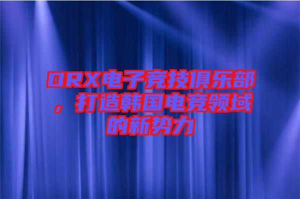 DRX電子競技俱樂部，打造韓國電競領(lǐng)域的新勢力