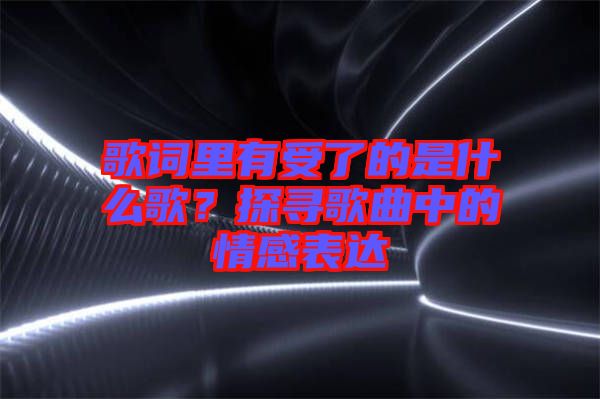 歌詞里有受了的是什么歌？探尋歌曲中的情感表達(dá)