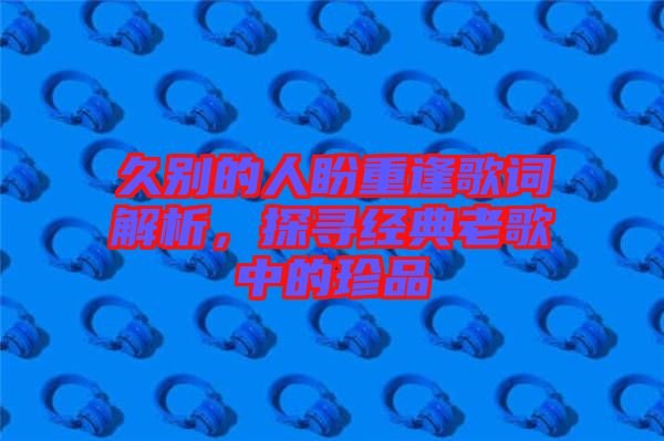 久別的人盼重逢歌詞解析，探尋經(jīng)典老歌中的珍品