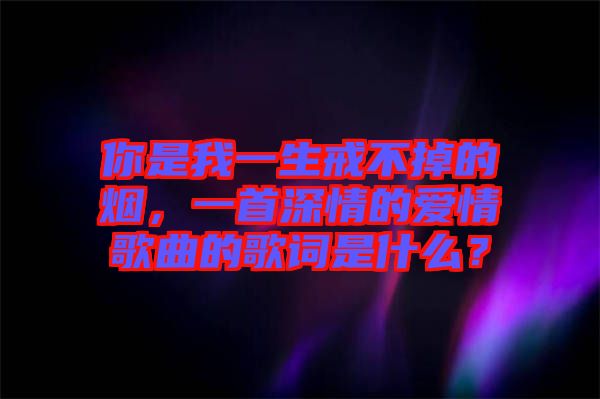 你是我一生戒不掉的煙，一首深情的愛情歌曲的歌詞是什么？