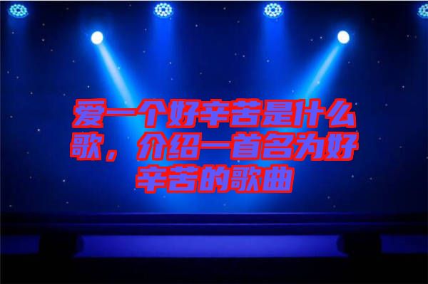 愛(ài)一個(gè)好辛苦是什么歌，介紹一首名為好辛苦的歌曲