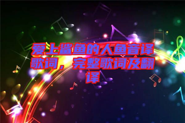 愛上鯊魚的人魚音譯歌詞，完整歌詞及翻譯