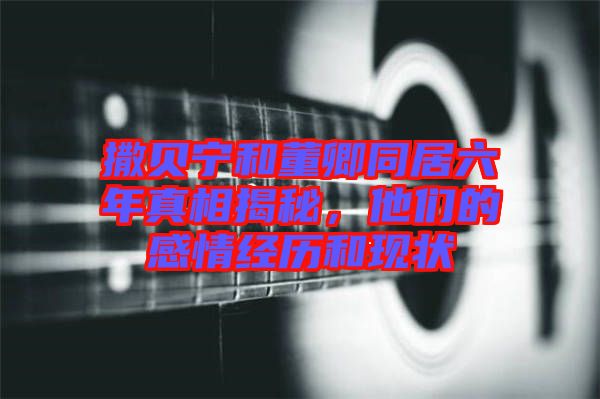 撒貝寧和董卿同居六年真相揭秘，他們的感情經(jīng)歷和現(xiàn)狀