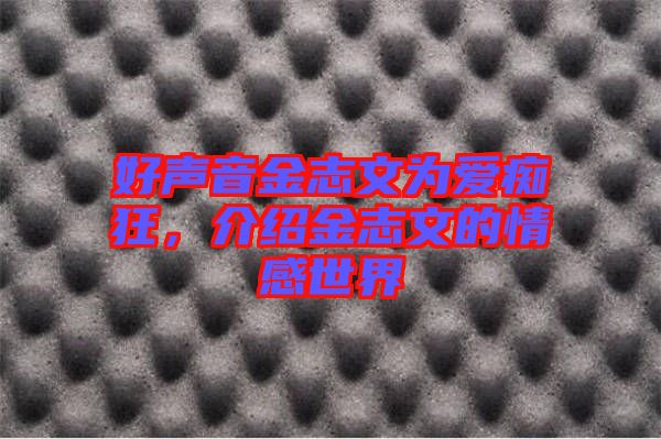 好聲音金志文為愛癡狂，介紹金志文的情感世界
