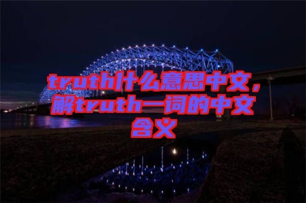 truth什么意思中文，解truth一詞的中文含義