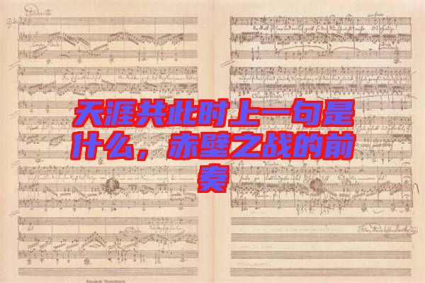 天涯共此時上一句是什么，赤壁之戰(zhàn)的前奏