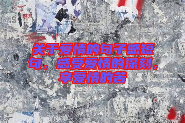 關(guān)于愛情的句子感短句，感受愛情的深刻，享愛情的苦