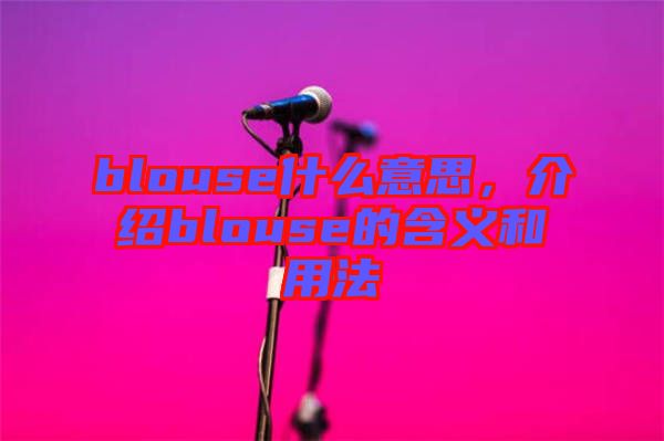 blouse什么意思，介紹blouse的含義和用法