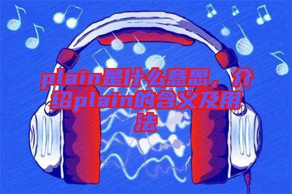 plain是什么意思，介紹plain的含義及用法