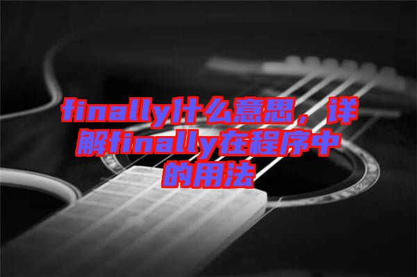 finally什么意思，詳解finally在程序中的用法