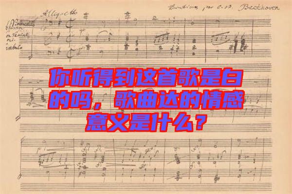 你聽(tīng)得到這首歌是白的嗎，歌曲達(dá)的情感意義是什么？