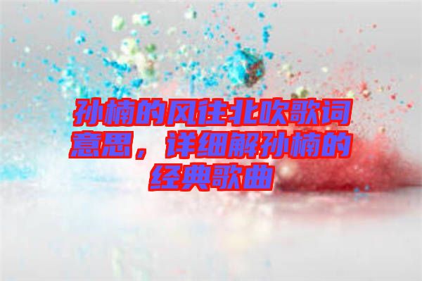 孫楠的風(fēng)往北吹歌詞意思，詳細(xì)解孫楠的經(jīng)典歌曲
