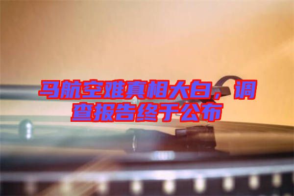 馬航空難真相大白，調(diào)查報(bào)告終于公布