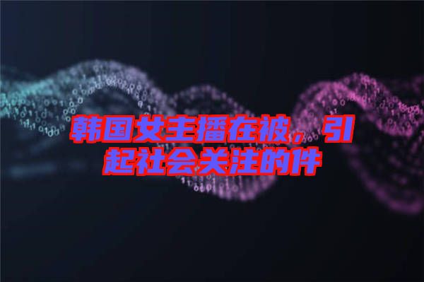 韓國女主播在被，引起社會關(guān)注的件