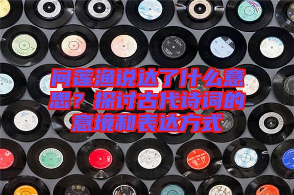 問(wèn)蓮漁說(shuō)達(dá)了什么意思？探討古代詩(shī)詞的意境和表達(dá)方式