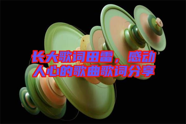 長大歌詞田雷，感動人心的歌曲歌詞分享