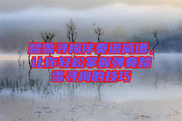 踏雪尋梅伴奏譜簡譜，讓你輕松掌握彈奏踏雪尋梅的技巧