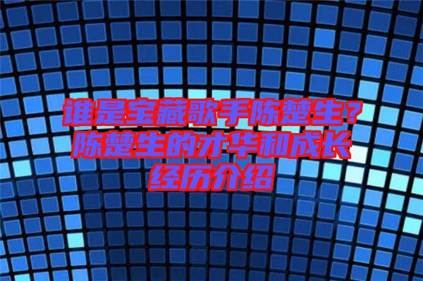 誰(shuí)是寶藏歌手陳楚生？陳楚生的才華和成長(zhǎng)經(jīng)歷介紹