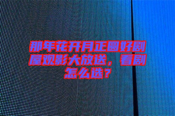 那年花開月正圓好劇屋觀影大放送，看劇怎么選？