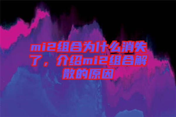 mi2組合為什么消失了，介紹mi2組合解散的原因