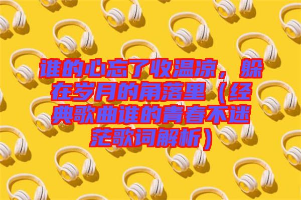 誰的心忘了收溫涼，躲在歲月的角落里（經(jīng)典歌曲誰的青春不迷茫歌詞解析）