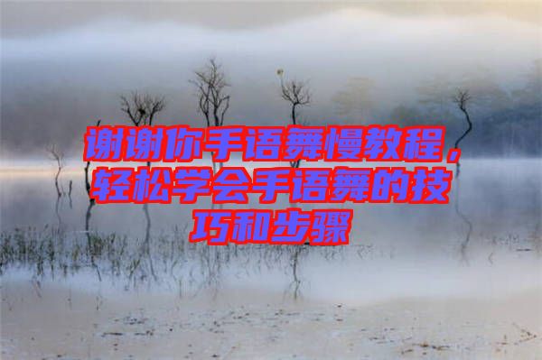 謝謝你手語舞慢教程，輕松學會手語舞的技巧和步驟