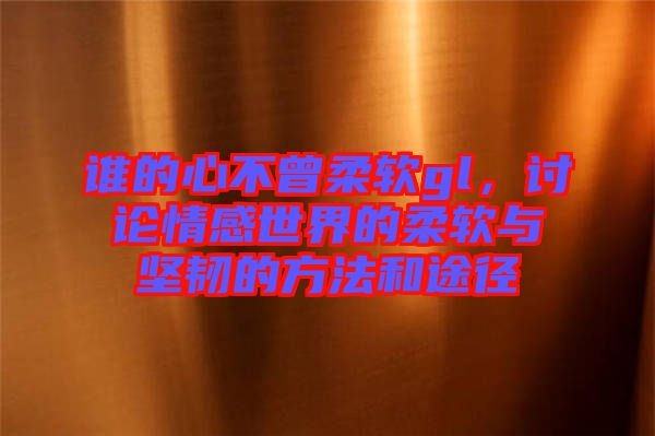 誰的心不曾柔軟gl，討論情感世界的柔軟與堅韌的方法和途徑