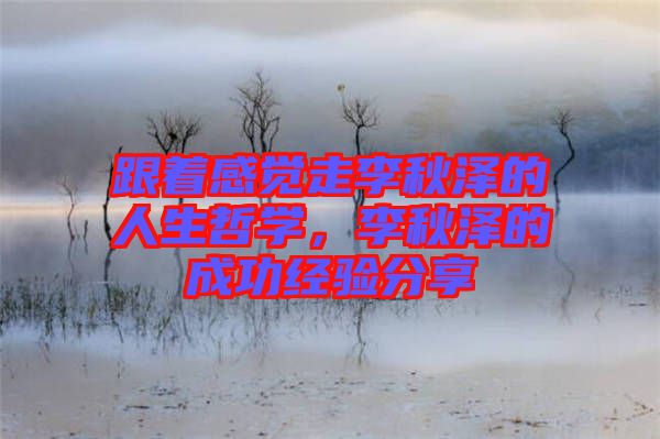 跟著感覺走李秋澤的人生哲學，李秋澤的成功經(jīng)驗分享