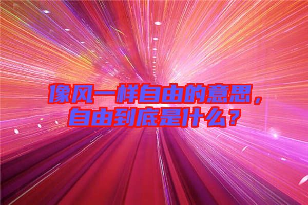 像風一樣自由的意思，自由到底是什么？