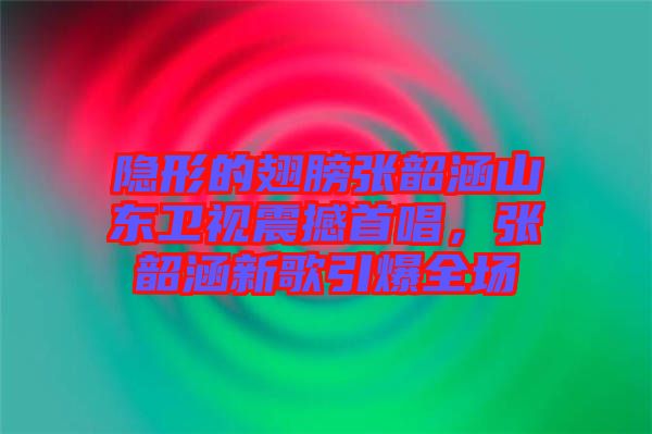 隱形的翅膀張韶涵山東衛(wèi)視震撼首唱，張韶涵新歌引爆全場