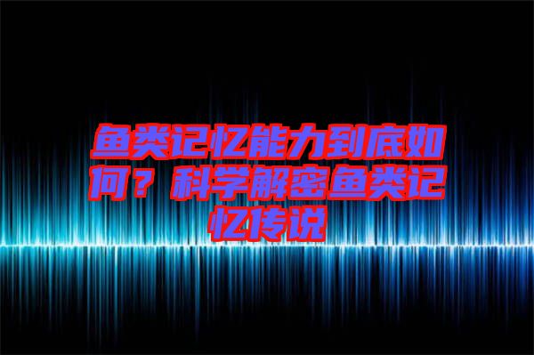 魚類記憶能力到底如何？科學(xué)解密魚類記憶傳說