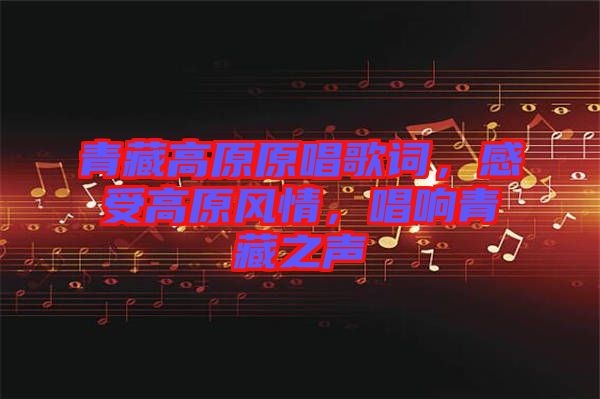 青藏高原原唱歌詞，感受高原風(fēng)情，唱響青藏之聲