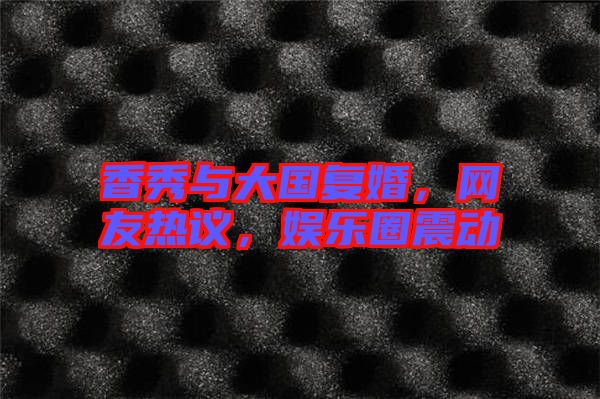 香秀與大國復婚，網(wǎng)友熱議，娛樂圈震動